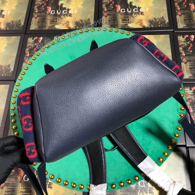Gucci包 古馳雙肩包 598184藍絨 Gucci新款背包 Gucci後背包  gudj1413